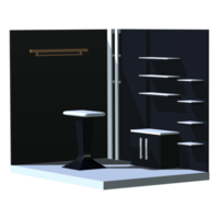 This minimalist 3d booth is perfect for a high end fashion boutique. It is modern and stylish, and will make your store look its best png