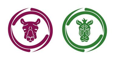 Camel and Zebra Icon vector