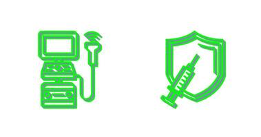Ultrasound Machine and Vaccination Icon vector