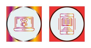 Medal and Ebook Icon vector