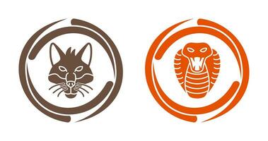 Fox and Snake Icon vector