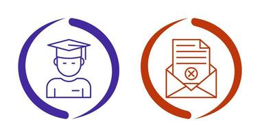 Graduate Student and Rejection Of A Letter Icon vector