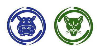 Panther an d Hippo Icon vector