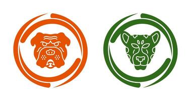 Bulldog and leopard Icon vector