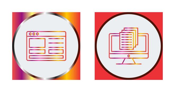 web diseño y documento icono vector