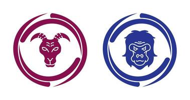 Goat and Gorilla Icon vector