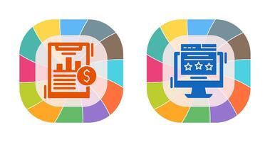 Financial Analytics and Webpage Icon vector