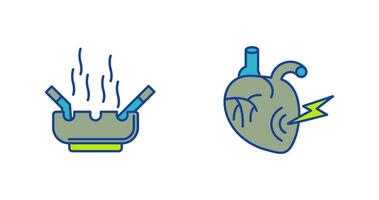 Heart Attack and hashtray Icon vector