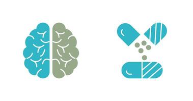 Brain and Capsule Icon vector