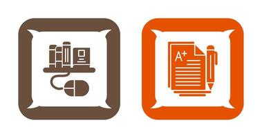 Digital Library and Essay Icon vector