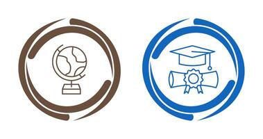 Globe and Graduation Icon vector