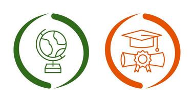 Globe and Graduation Icon vector