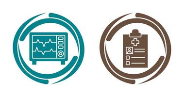 Heart Rate Moniter and Record Icon vector