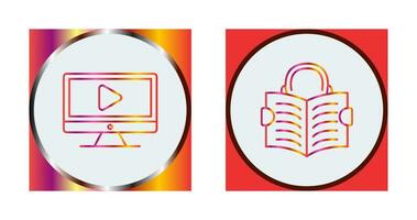 Video Lesson and Reading Icon vector