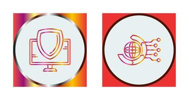 Shield and Internet Icon vector