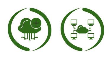 Cloud Computing and Computer  Icon vector