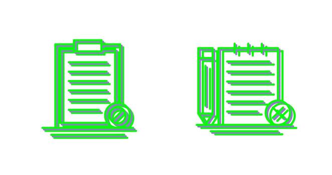Prohibition and Unchecked Notes Icon vector