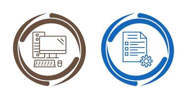 Computer and Test Icon vector