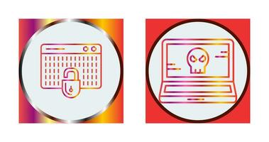 Hacking and Laptop Icon vector