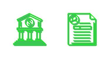 Bank and Contract Icon vector