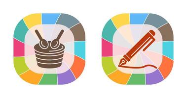 Drum and Pen Icon vector