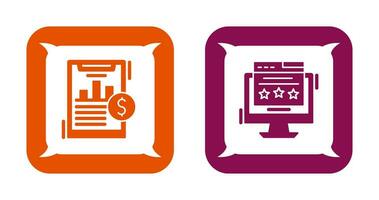 Financial Analytics and Webpage Icon vector