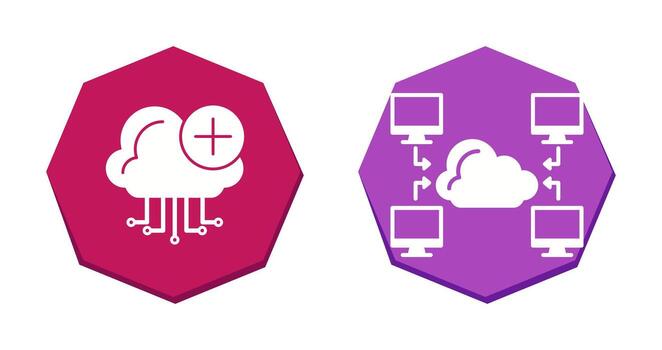 Cloud Computing and Computer  Icon vector