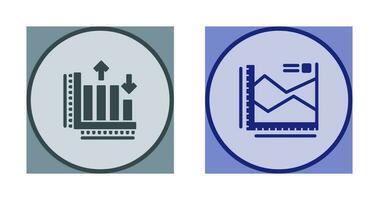 Spline Chart and Bar Graph Icon vector