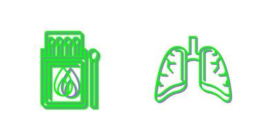 Match Box and Lungs Icon vector