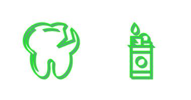 Tooth and Lighter Icon vector