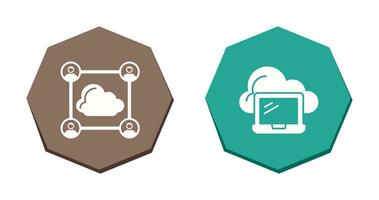 Network and Laptop Icon vector