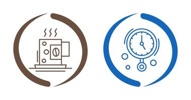 Coffee Cup and Wall Clock Icon vector