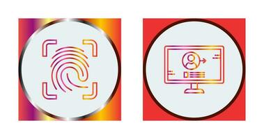 Log and Finger Print Icon vector