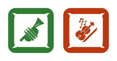 Trumpet and Violin Icon vector