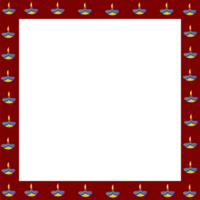 Decorated Diya Frame for Diwali Festival of Lights png