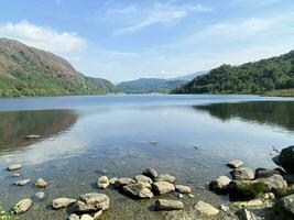 A view of the North Wales Countryside at Llyn Dinas in Snowdonia photo