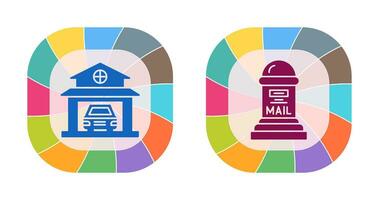 Garage and Mail Box Icon vector