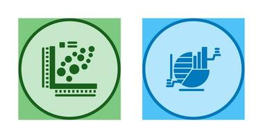 Plot and Pie Chart Icon vector