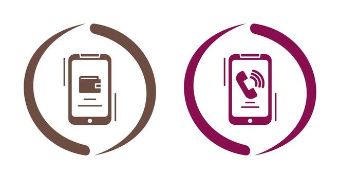 E wallet and Incoming Call Icon vector