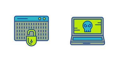Hacking and Laptop Icon vector