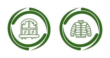 Window and Winter Clothes Icon vector