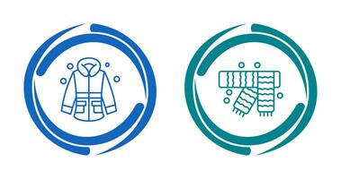 Winter Jacket and Winter Scarf Icon vector