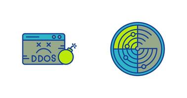 Ddos and Radar Icon vector