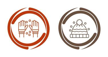 Winter Gloves and Winter Hat Icon vector