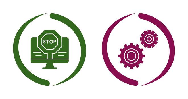 Stop and Setting  Icon vector