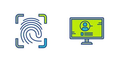 Log and Finger Print Icon vector