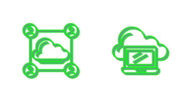 Network and Laptop Icon vector