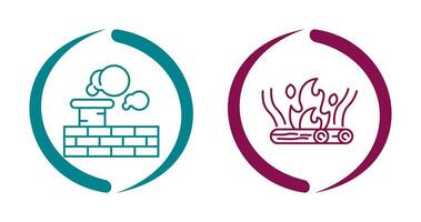 Chimney and Bonfire Icon vector