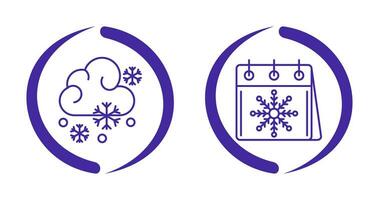 Snowy and Calender Icon vector