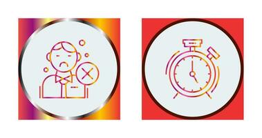 Rejected and Alarm Clock Icon vector